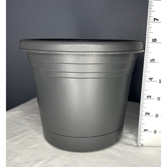Rugg 6 Inch Polyresin Rolled Rim Round UV Resistant Indoor Outdoor Planter Grey - Picture 4 of 10